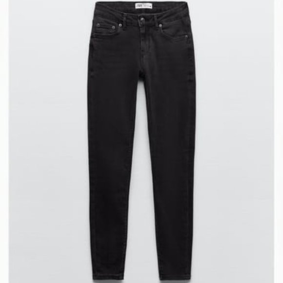 NWT ZW THE ‘80S SKINNY SIGNATURE DENIM JEANS  MID WAIST GRAY BLACK. - Picture 1 of 9